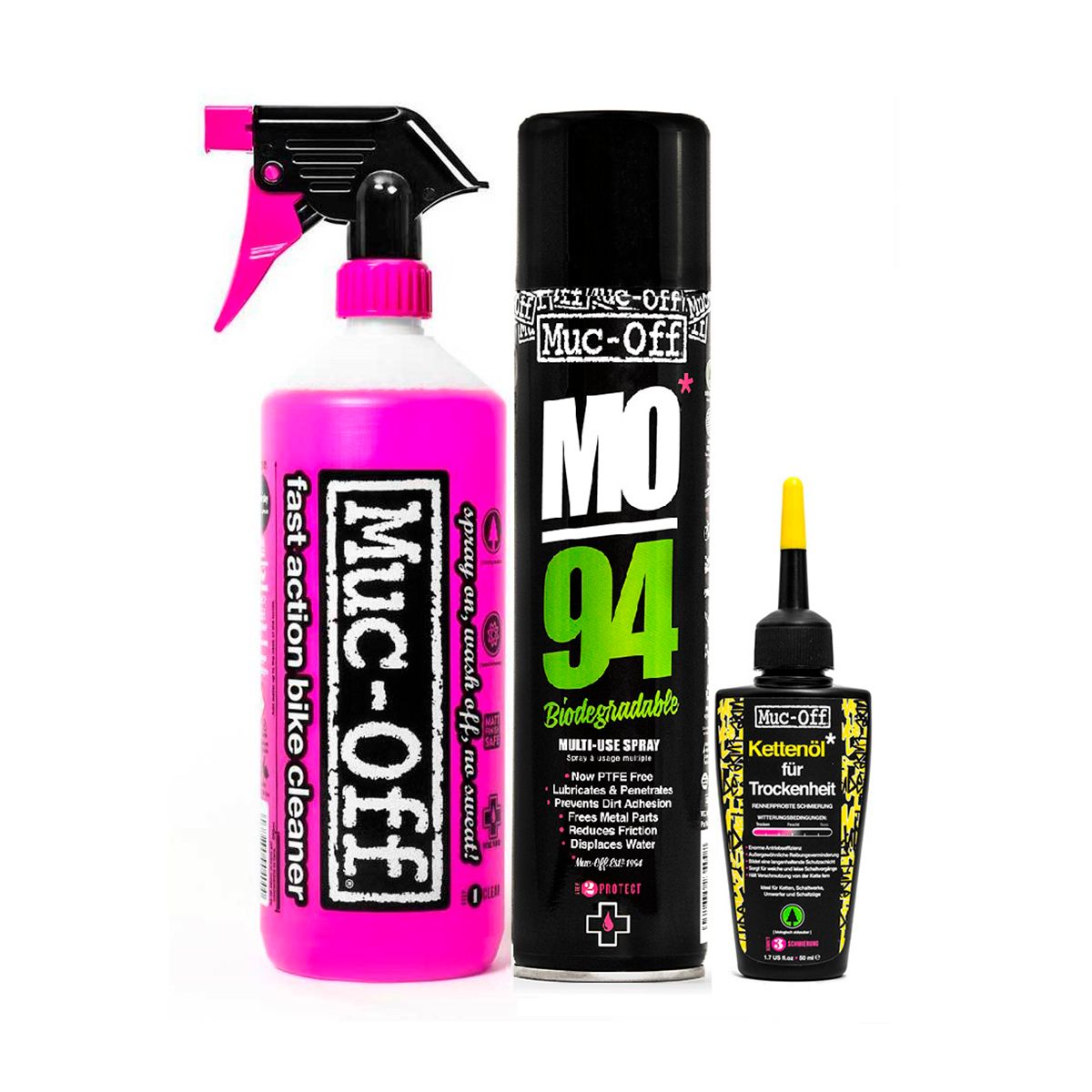 Muc-Off Wash, Protect & Dry Lube Kit